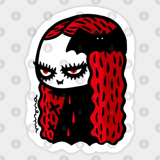 Red vampire girl Sticker by MiznaWada